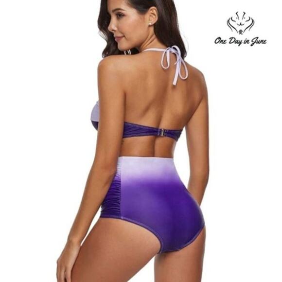 Dohaooe Sexy Halter High Waist Bikini Swimsuit Size XL - Picture 2 of 4